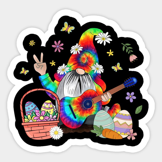 Egg Bunny Easter Tie Dye Gnome Sticker by inksplashcreations